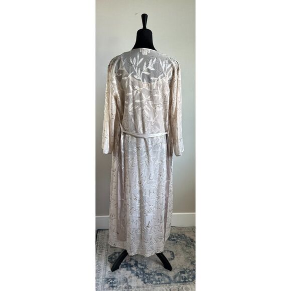 Vintage Jones New York Women’s Sheer Burnout Leaf Design Chemise/Robe Set S\M - Picture 4 of 10